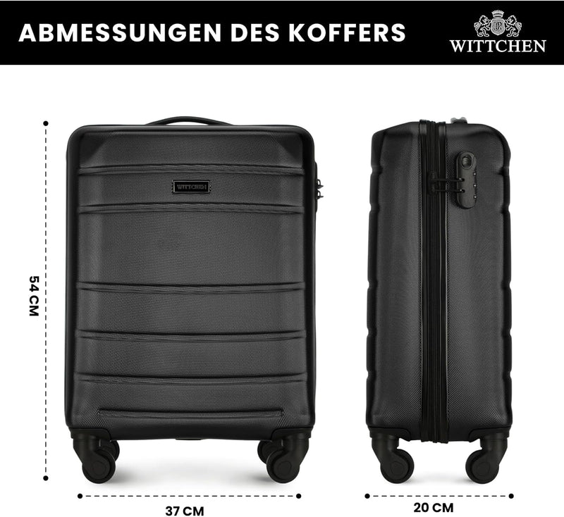 WITTCHEN Handgepäck Trolley Koffer Reisekoffer aus ABS Hartschalen Trolley 4 Rollen Kombinationsschl