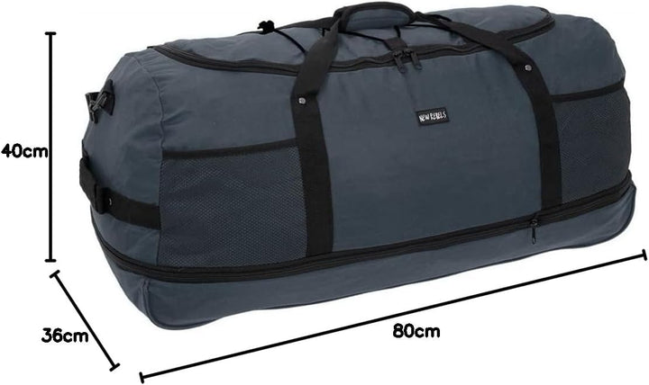 New Rebels Newark Navy Blau 3 Rolls Reisetasche - 130L erweiterbare Tasche mit Tragegriffen Und Reis