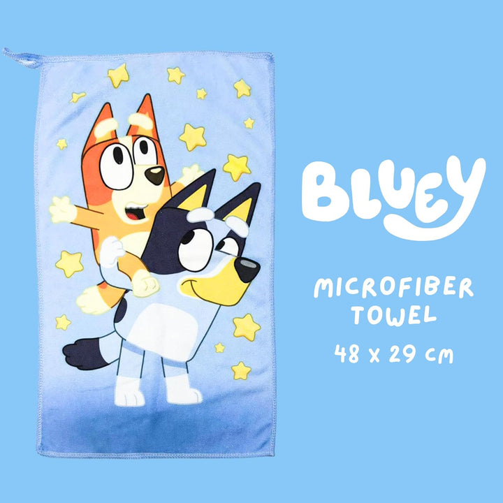 Bluey Kulturbeutel für Kinder, Design Bluey und Bingo Inklusive Haarbürste, Handtuch, Geldbörse, PVC