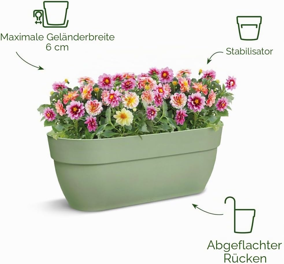 elho Vibia Campana Easy Hanger L 46 - Übertopf für Balkon & Aussen - Ø 46.0 x H 26.5 cm - Rosa/Puder