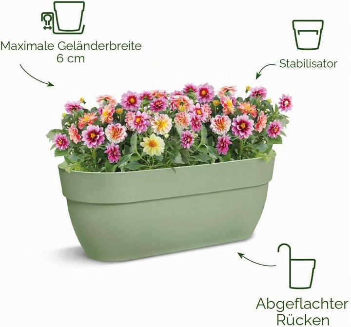 elho Vibia Campana Easy Hanger L 46 - Übertopf für Balkon & Aussen - Ø 46.0 x H 26.5 cm - Rosa/Puder