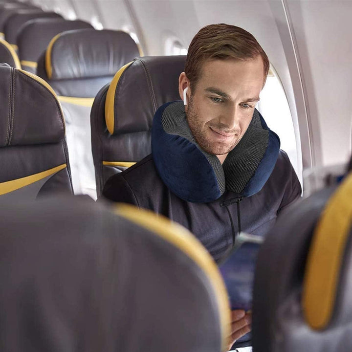 FANDARE Nackenkissen Reisekissen aus Memory-Schaum Neck Pillow Damen Herren Nackenhörnchen Nackenstü