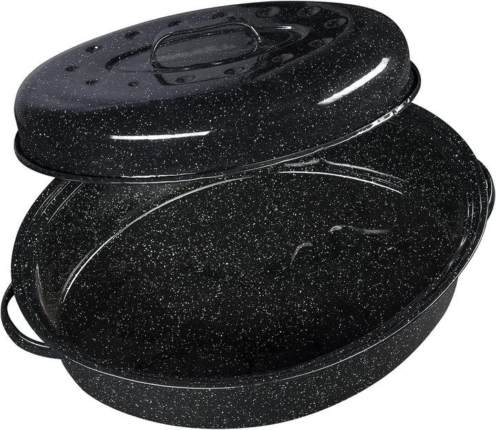 Graniteware 0509 Röster/Auflaufform 46 x 31 cm Karbonstahl 45,7 cm Schwarz, 45,7 cm Schwarz