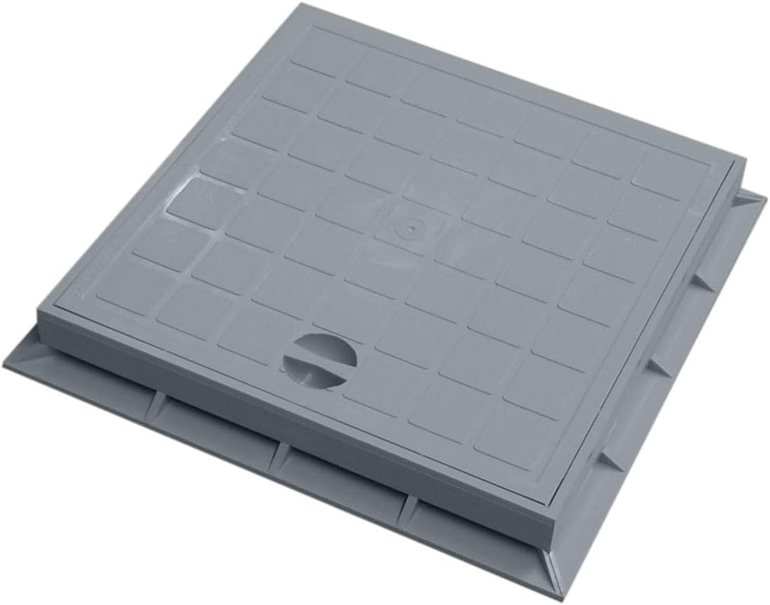 Marley Schachtdeckel mit Rahmen 30x30cm für Einlaufschacht Schachtabdeckung Kanaldeckel PVC