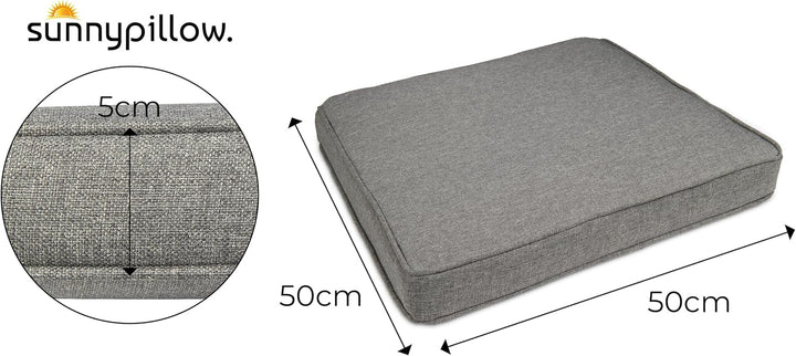 sunnypillow 4er Set Stuhlkissen wasserdicht UV-lichtecht 50 x 50 x 5cm - Polsterauflage Auflage für