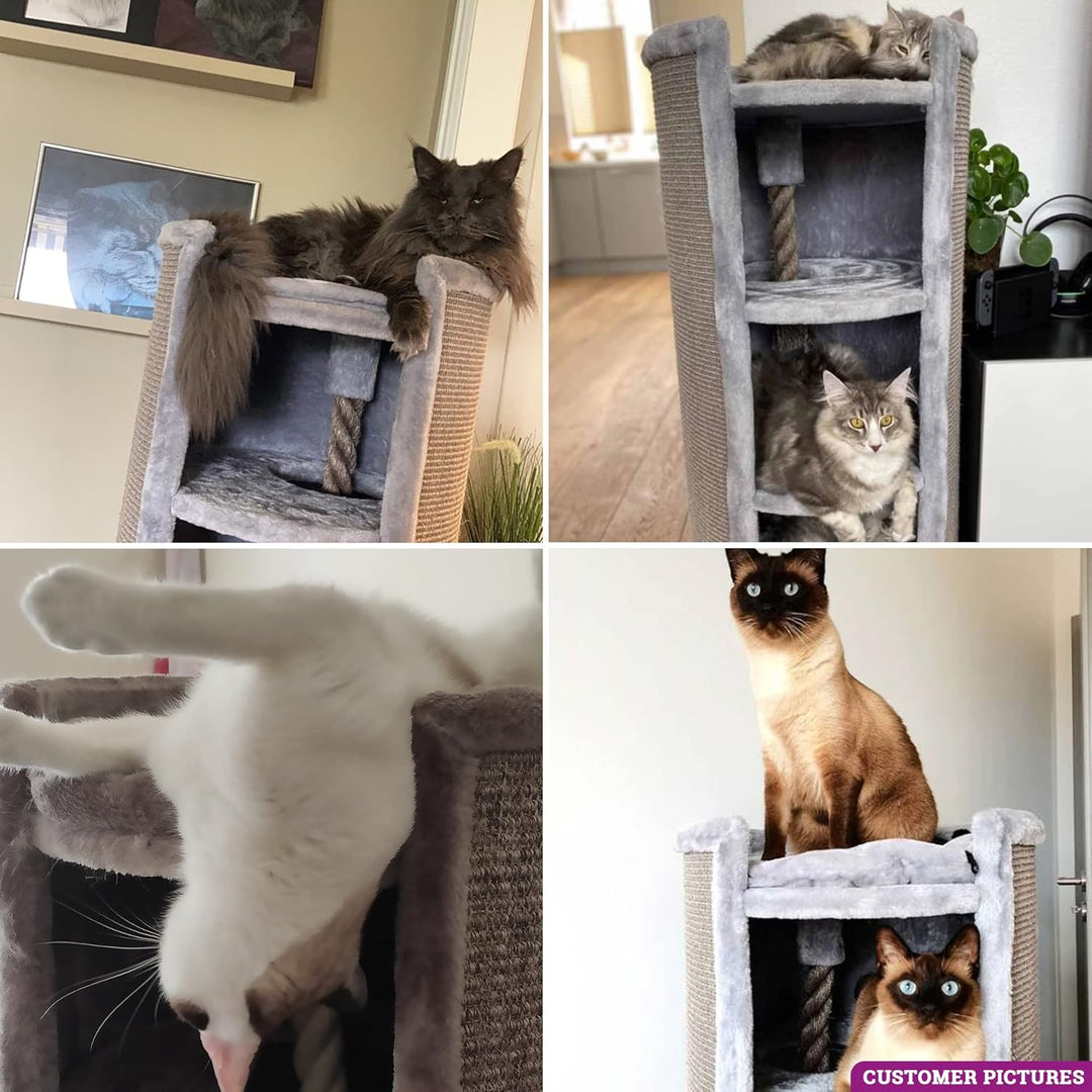 Petrebels XXL Kratztonne für grosse Katzen, Superdome 100 cm, Cappuccino | extrem stabil, Ø 50 cm Br