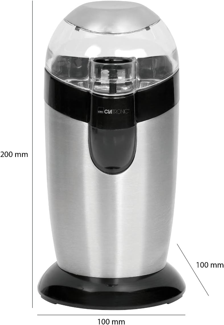 Clatronic® elektrische Kaffeemühle | Edelstahlschlagmesser | Fassungsvermögen 40 Gramm | Aromaschutz