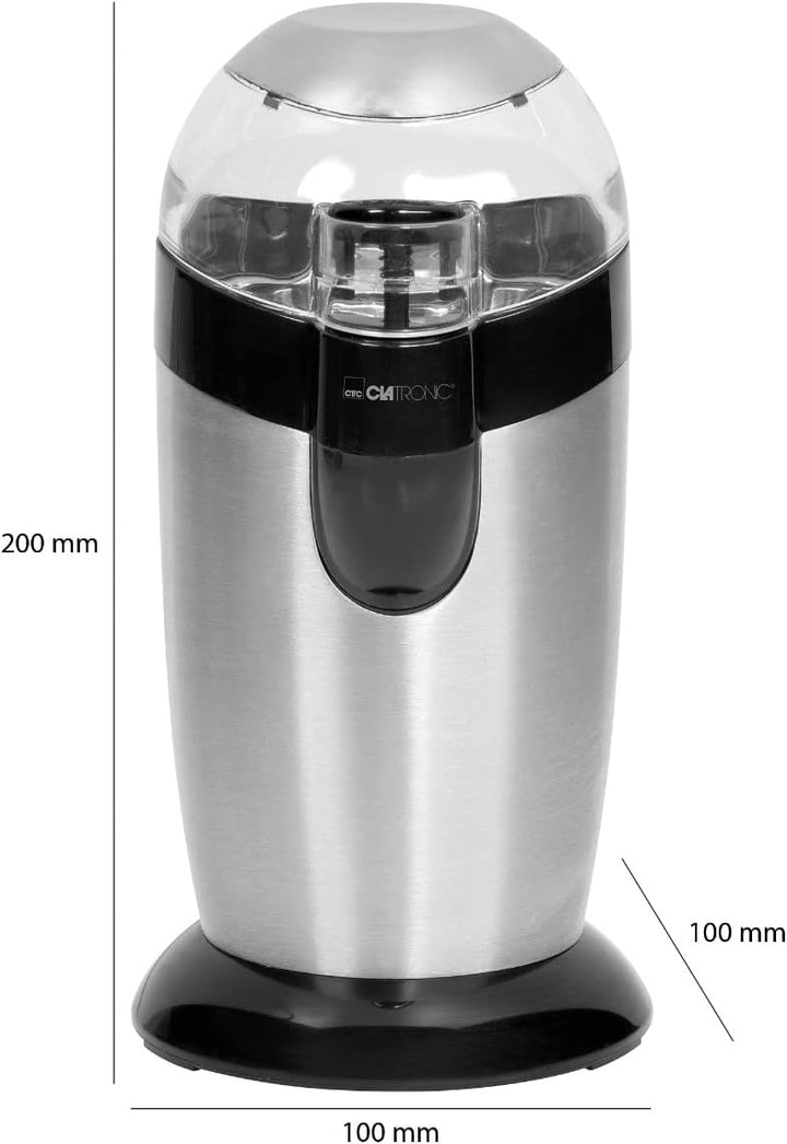 Clatronic® elektrische Kaffeemühle | Edelstahlschlagmesser | Fassungsvermögen 40 Gramm | Aromaschutz