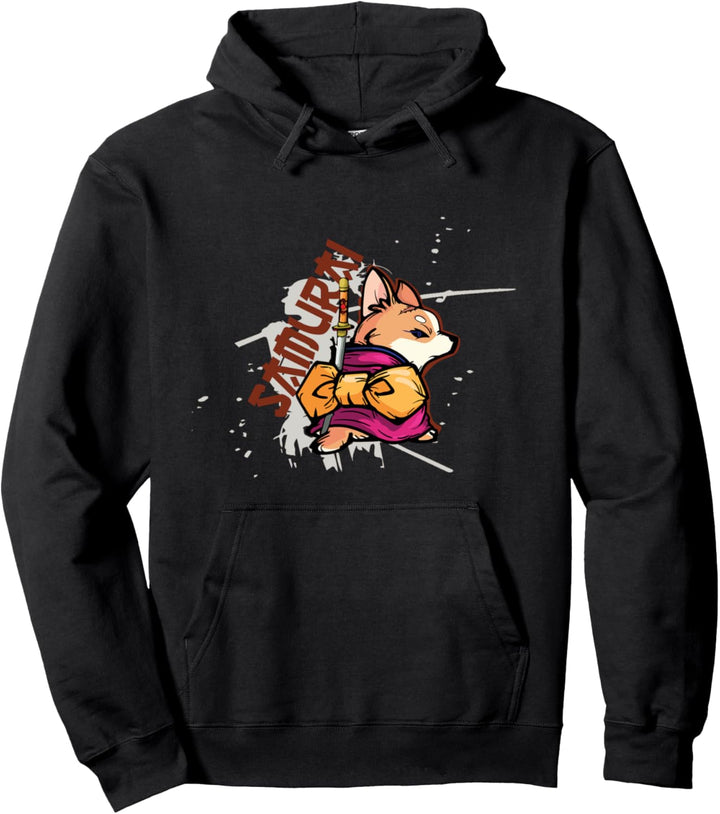Samurai Hund Japanischer Samurai Corgi Pullover Hoodie