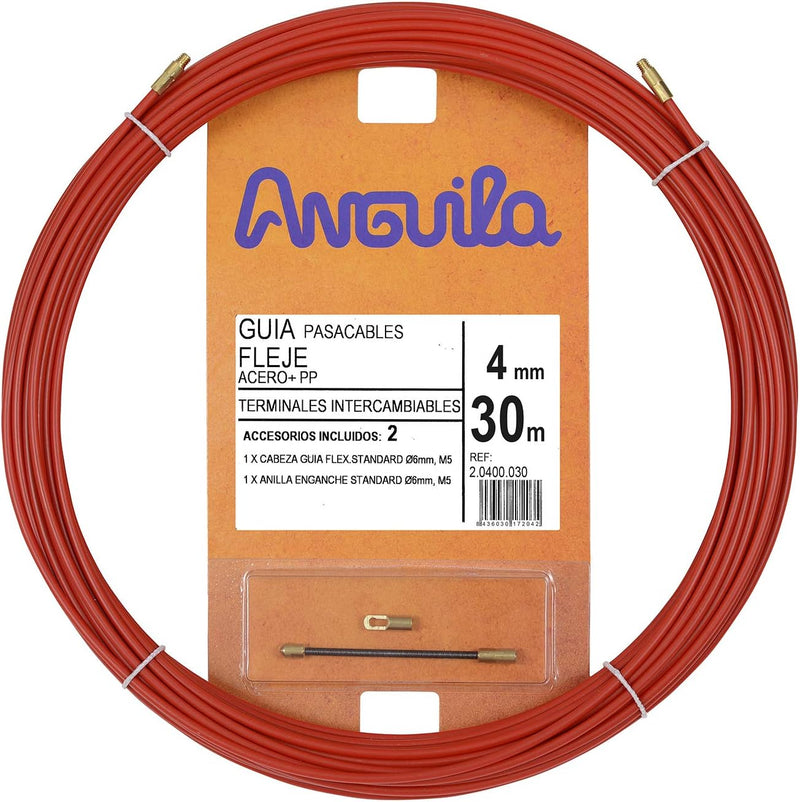 Anguila | Kabeleinführung | Auswechselbare Klemmen | Stahl + Propylenband | Farbe Rot | Durchmesser