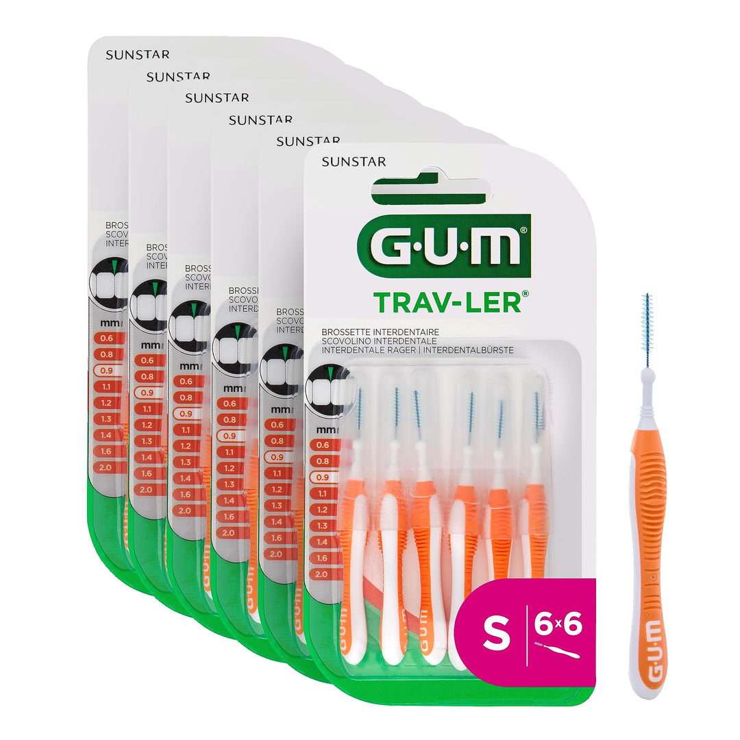 GUM TRAV-LER Interdentalbürsten | Zur gründlichen Reinigung aller Zahnzwischenräume | Biegbarer Hals