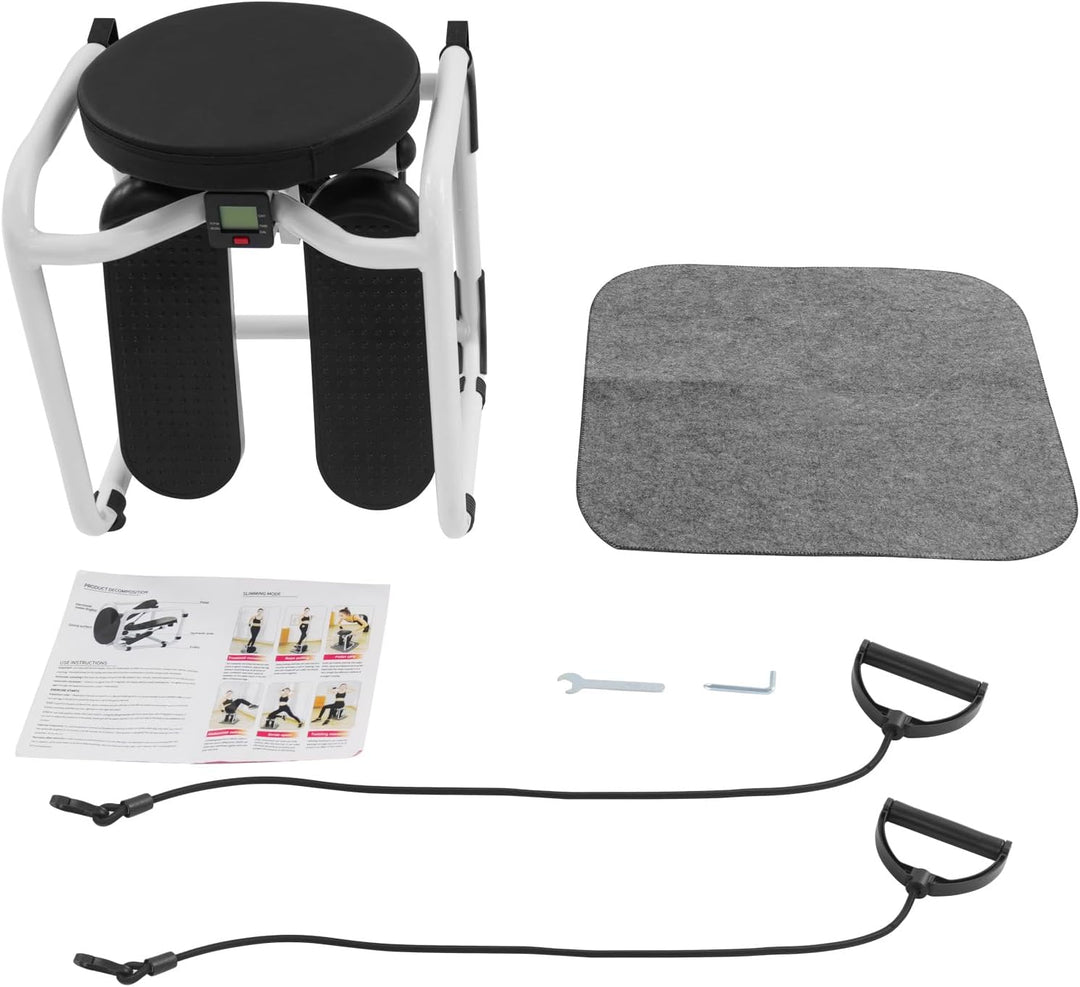 2 In 1 Hüfttwister &amp; Stepper für Zuhause Testsieger Bis 150KG Mini Stepper mit LCD Display, 2 Widers