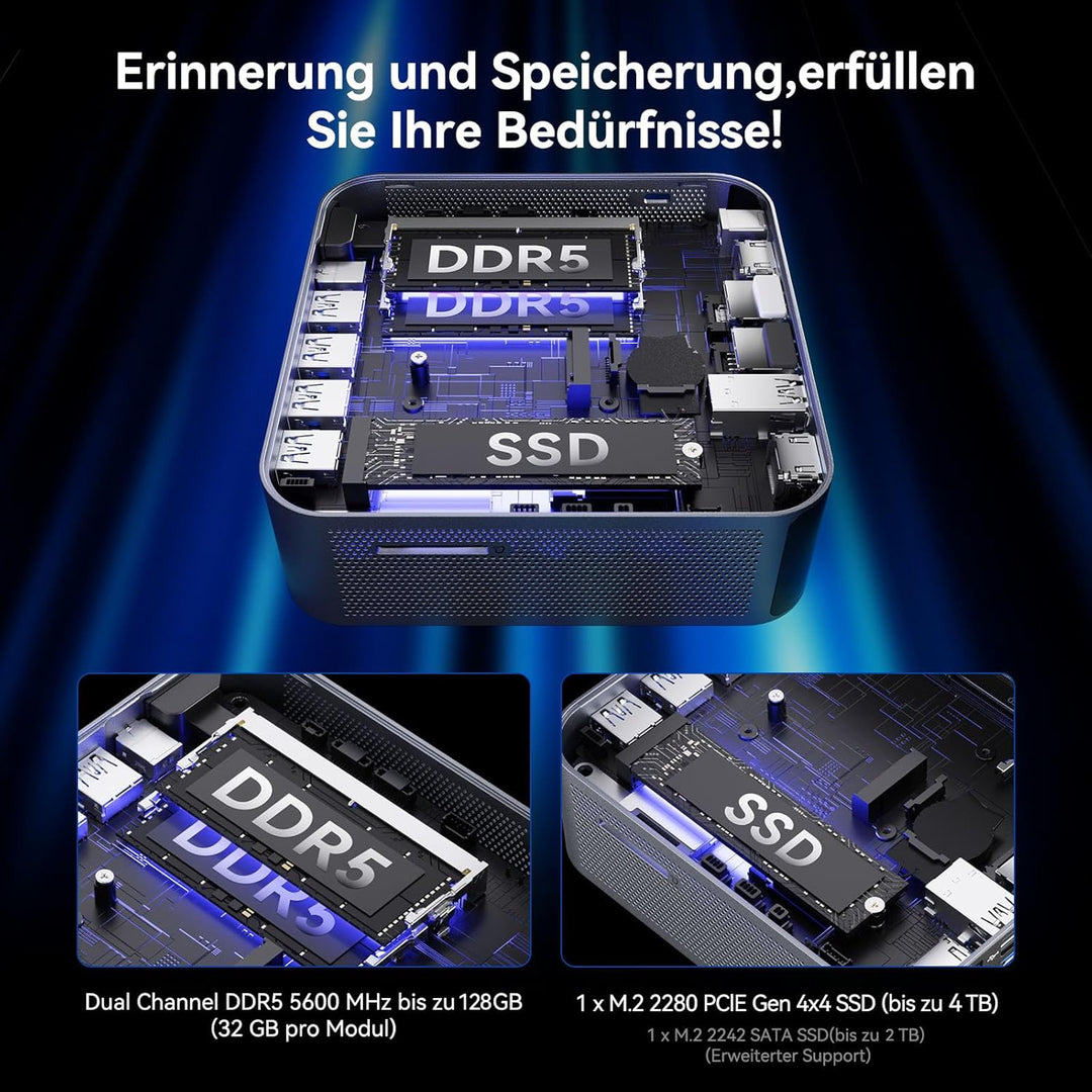 GEEKOM [Einziger Europäischer Hardware Preis für Intel Mini-PC AI Mini PC GT1 Mega mit Intel Core Ul