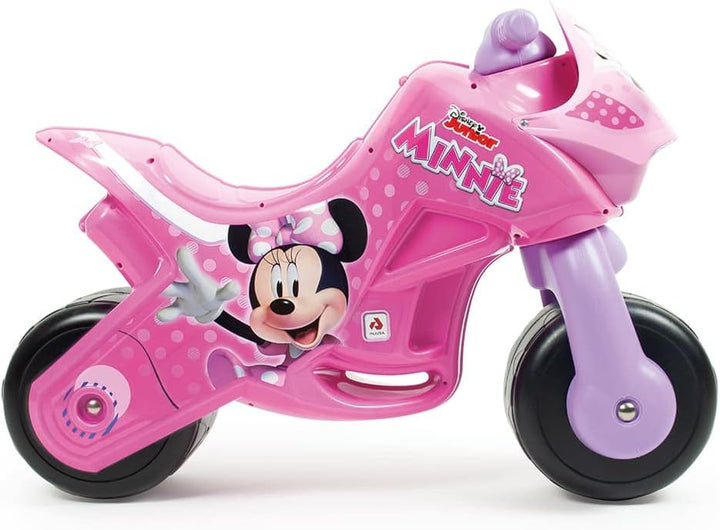 INJUSA - Moto Laufrad Minnie Mouse Twin Dessert, für Kinder von 18 bis 36 Monate, permanente Dekorat