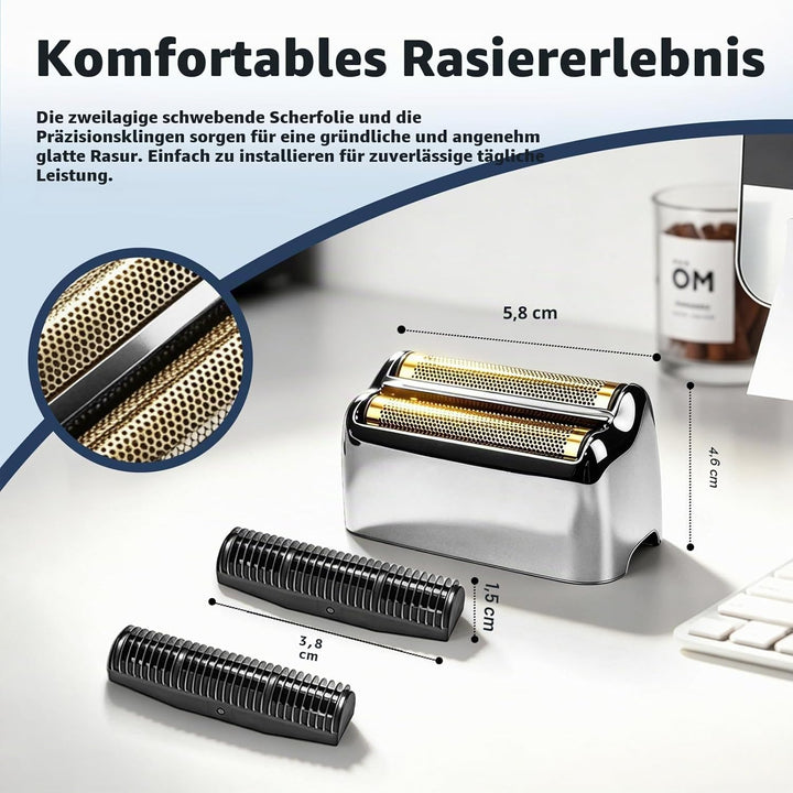 Ersatz-Rasierklinge kompatibel mit BaByl**sPRO Double FXFS2 - Metallfolie (Silber, 3er Pack), Silber