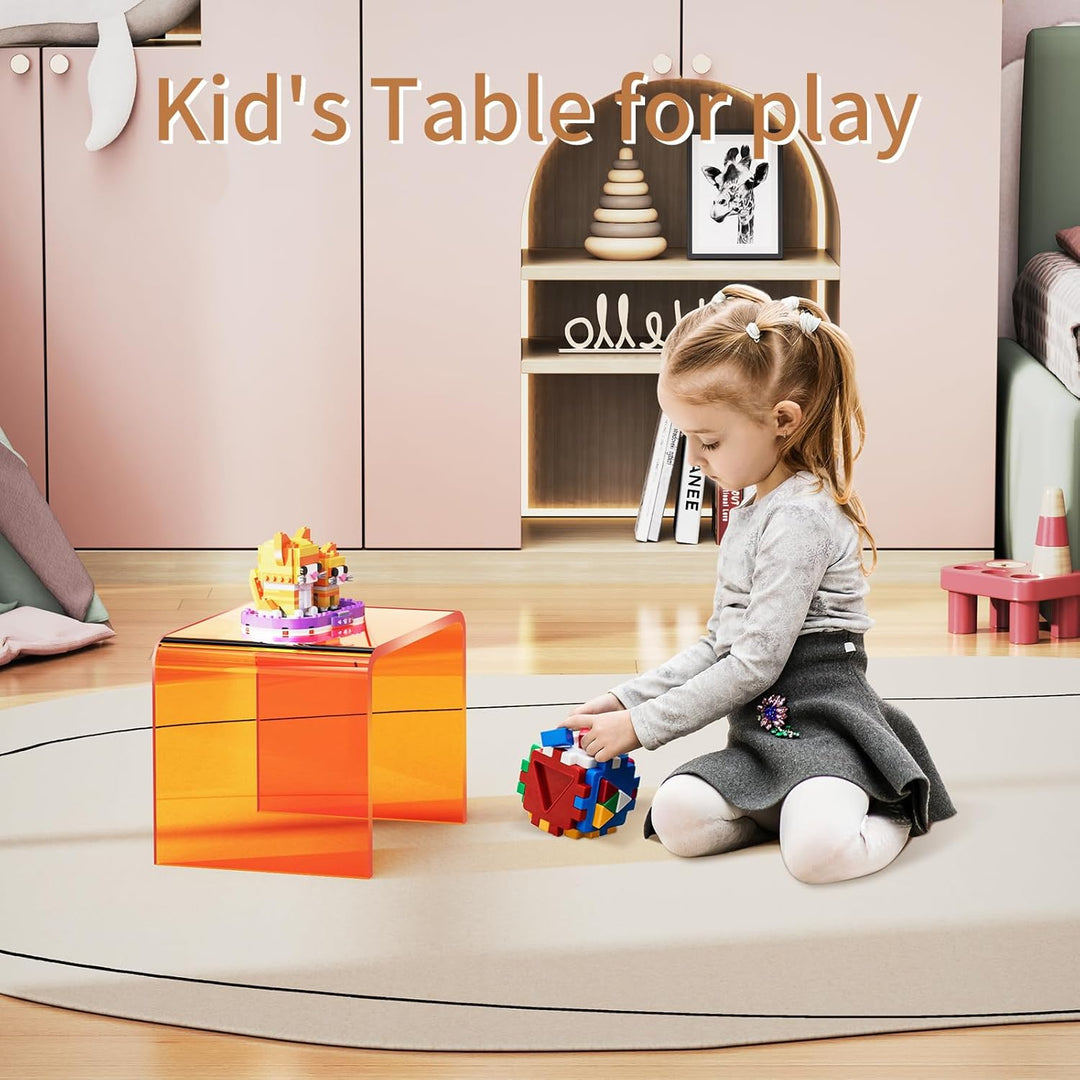 Acryl-Tritthocker, Kleiner transparenter Fusshocker für Badezimmer, Schlafzimmer, Küche, belastbar b