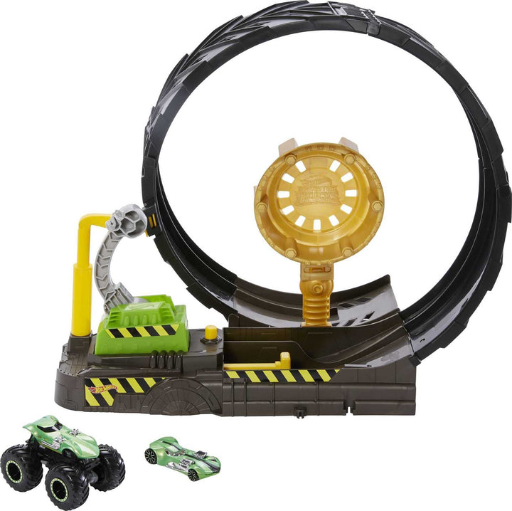 Hot Wheels HBH70 - Monster Trucks Looping-Challenge Spielset mit 1 Monster Truck und 1 Hot-Wheels-Fa