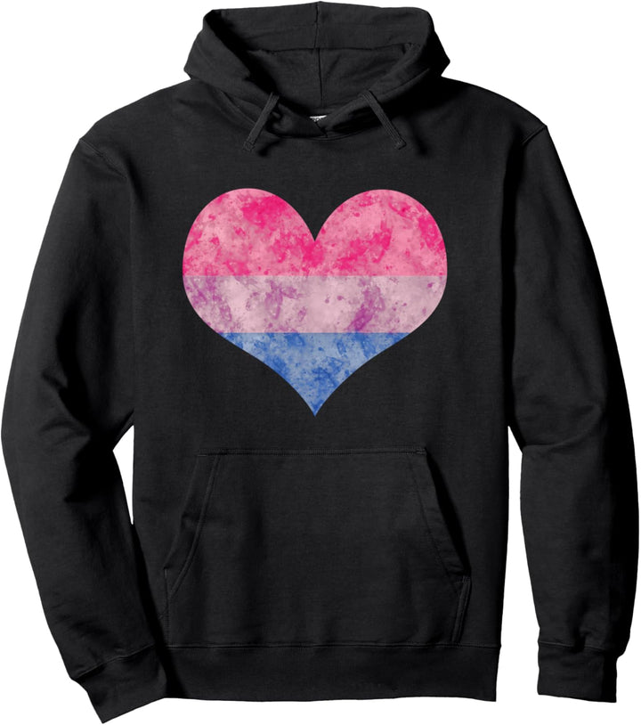 Bisexuell Pride Watercolor Heart Pullover Hoodie