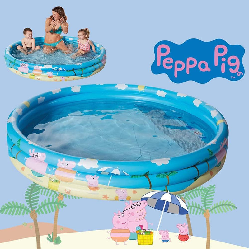 Smart-Planet Planschbecken Peppa Pig aufblasbar - 150 x 25 cm - 3-Ring-Pool Peppa Wutz - Kinderpool