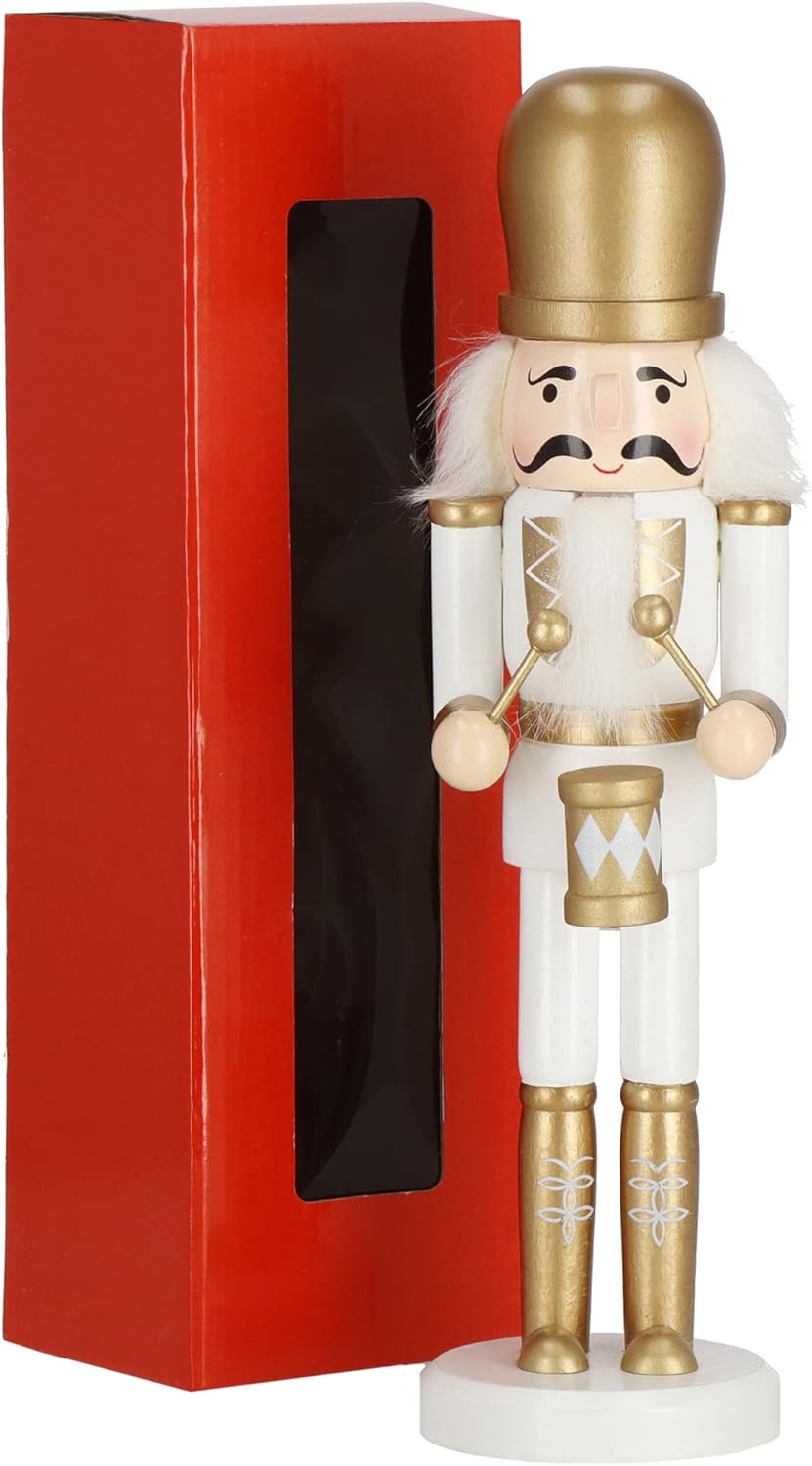 SPRINGOS Dekofigur Nussknacker Figur aus Holz Soldat mit Trommler 30,5 cm Weihnachtsdekoration Holzf