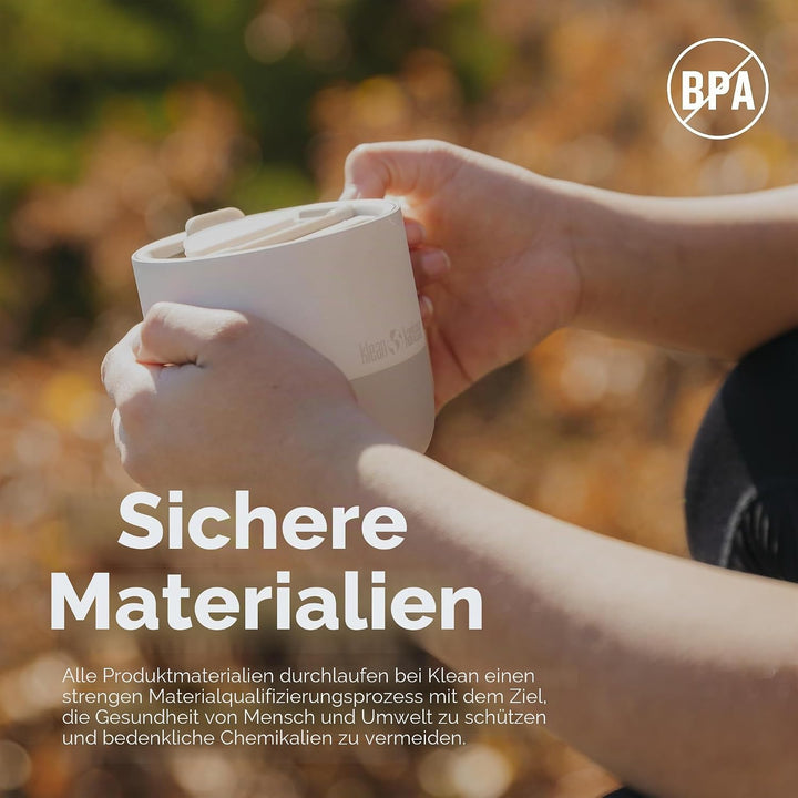 KleanKanteen RiseMug mit Flip Lid in der Farbe: Tofu, 414ml, aus Edelstahl hergestellt, spülmaschine
