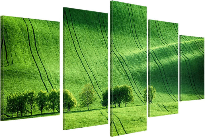 ge Bildet Bild auf Leinwand | Landschaftsbilder - green landscape - Tschechische Republik O in 100x5