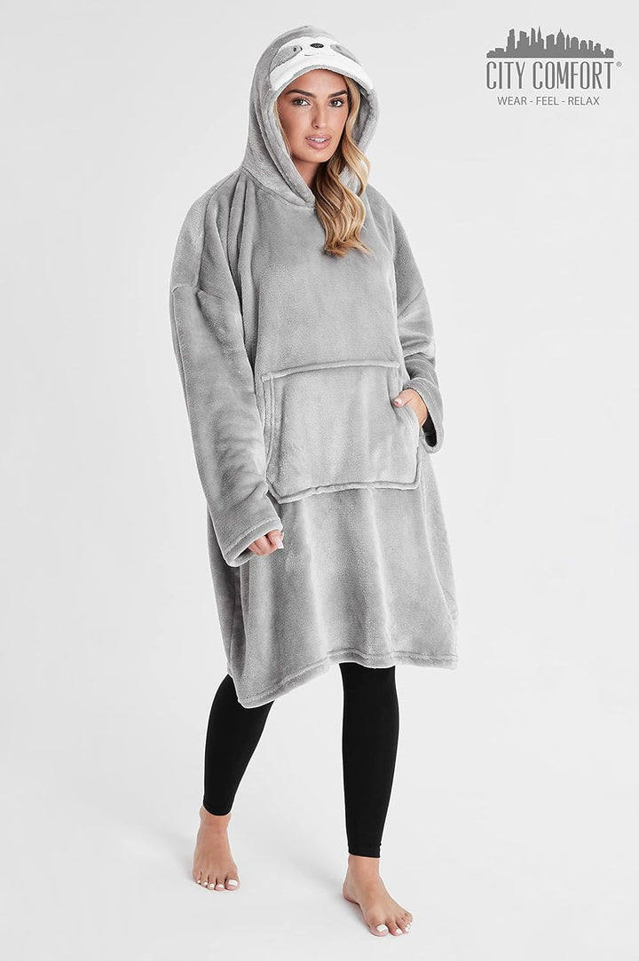 CityComfort Oversized Hoodie, Riesig Deckenpullover zum Faulenzen, Extra Bequem Hoodie Decke mit Ärm