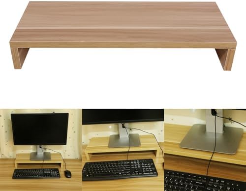 Monitorständer aus Holz, Schreibtisch-Monitorständer, für Monitor Fernseher Notebook Display Regal 5