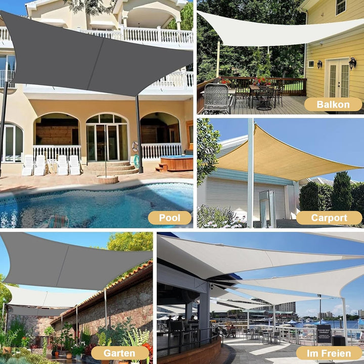 LOVE STORY Sonnensegel Wasserdicht 3x3x4.25m Dreieckig Rechtwinklig PES Polyester Sonnenschutz Winds