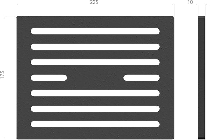 Kaminrost/Ascherost Eckig 225 x 175 x 10 mm passend für Justus ** Kaminöfen inkl. Modellübersicht -