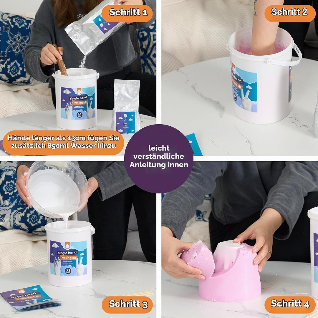 chuckle - 3D Einzelhand-Guss-Kit, DIY Hand-Skulptur für alle Altersgruppen, Erstelle personalisierte