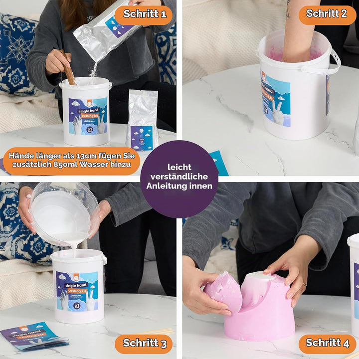 chuckle - 3D Einzelhand-Guss-Kit, DIY Hand-Skulptur für alle Altersgruppen, Erstelle personalisierte