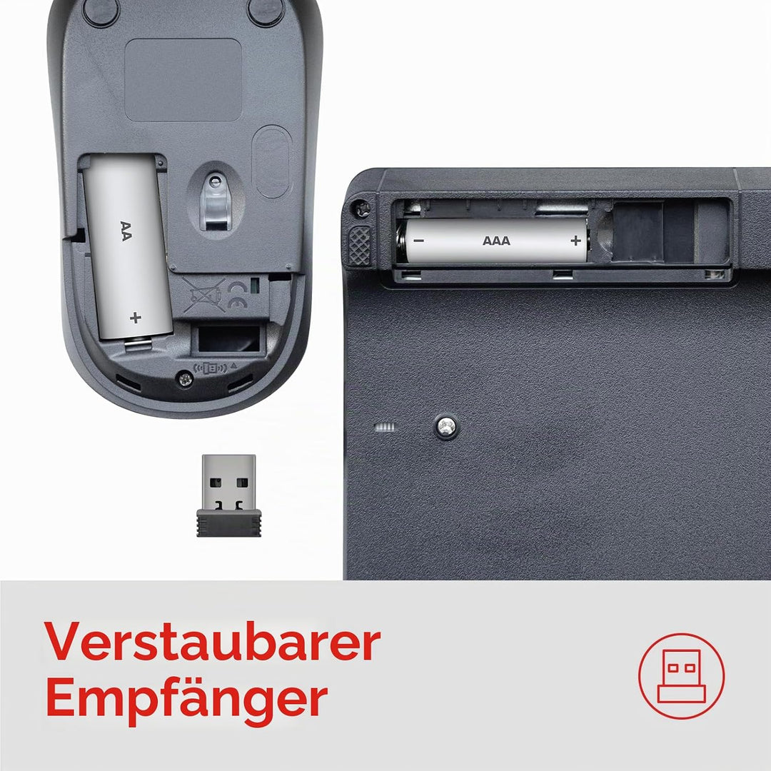 Speedlink SIGNIUM Deskset - USB Wireless Tastatur Maus Set Kabellos Deutsch QWERTZ Layout, Batterieb