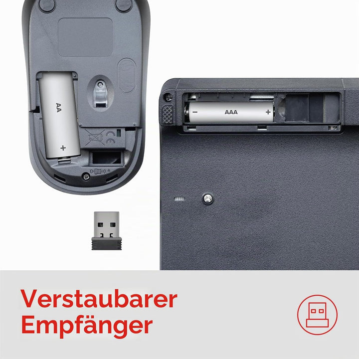 Speedlink SIGNIUM Deskset - USB Wireless Tastatur Maus Set Kabellos Deutsch QWERTZ Layout, Batterieb