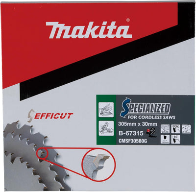 Makita Sägeblatt Efficut Holz für Akku Kapp- und Gehrungssägen (305 x 2,15 x 30 mm, 100 Zähne) B-673