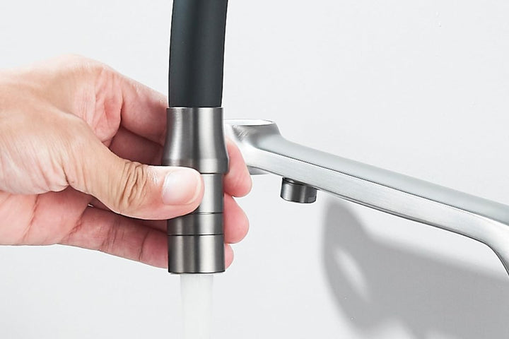3-Wege Küchenarmatur FLEXIBLE mit herausziehbarer Brause, separater Trinkwasserleitung für Wasserfil