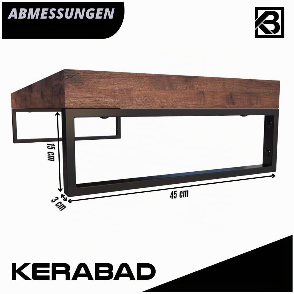 2 Stück Design Regalhalterung Schwarz für Waschtischplatte, Waschtischkonsole, Regalhalter, Konsole,
