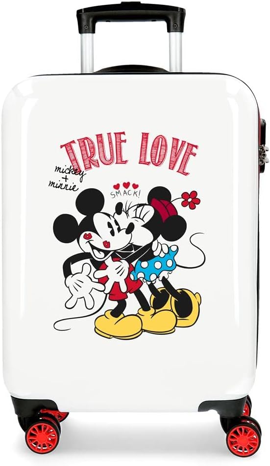 Disney Mickey True Love Kabinenkoffer Weiss 38x55x20 cms Hartschalen ABS Kombinationsschloss 34L 2,6