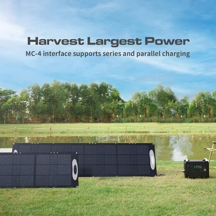 VDL Solarpanel Faltbar, 200W Solarmodul mit Monokristalline Solarzelle für Powerstation, 20V Photovo