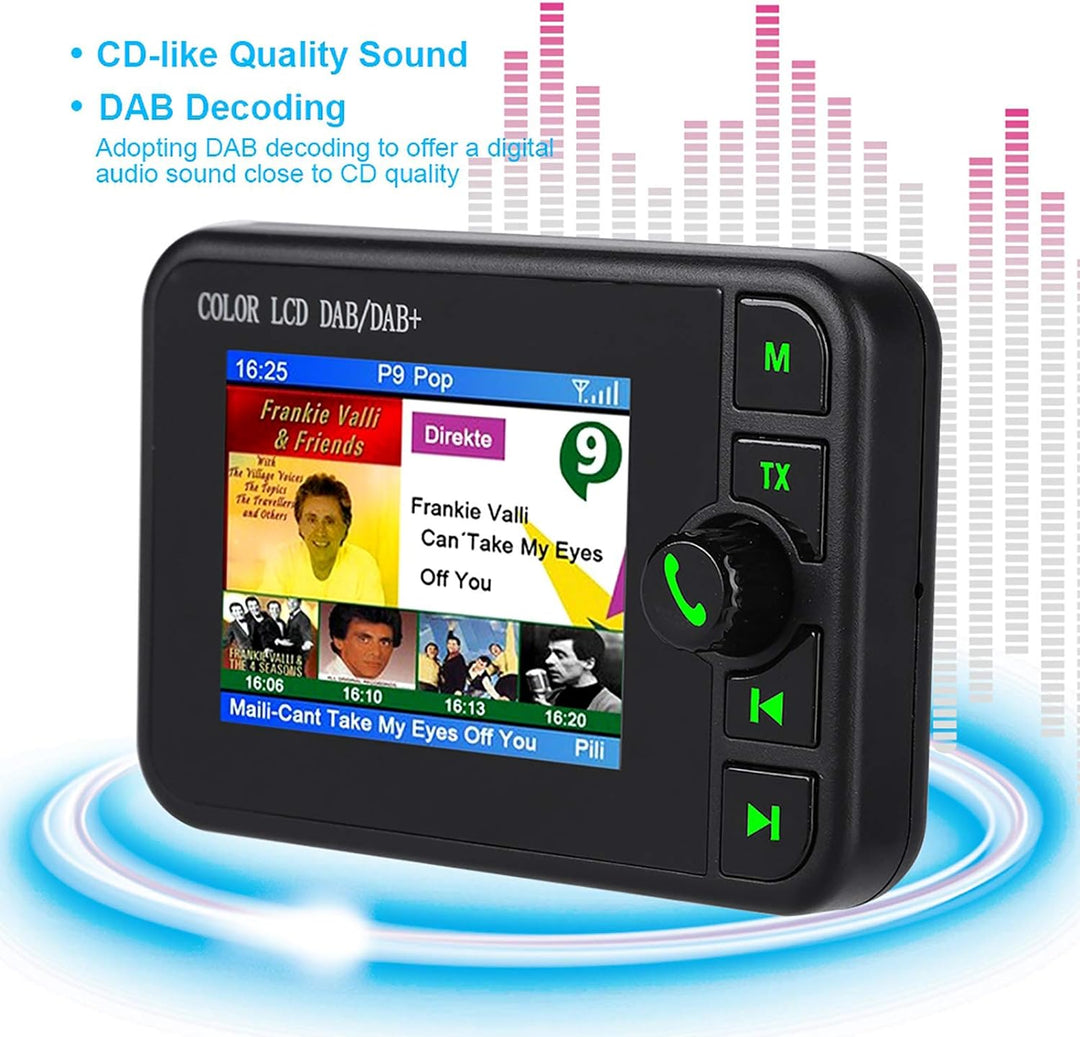 DAB Adapter für Autoradio,Auto Audio Player 2,4" LCD Display mit Bluetooth Freisprecheinrichtung+DAB