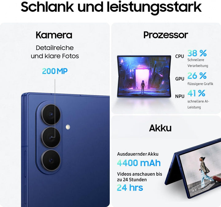Samsung Galaxy Z Fold7 AI Smartphone mit Galaxy AI, KI-Handy mit Android, Faltbares Design, Grosses