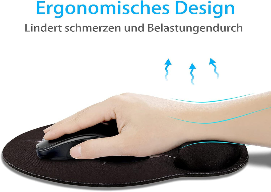 CHUQING Mauspad mit Gelkissen Ergonomisches Mousepad mit Handauflage Office Handgelenkauflage Gelkis