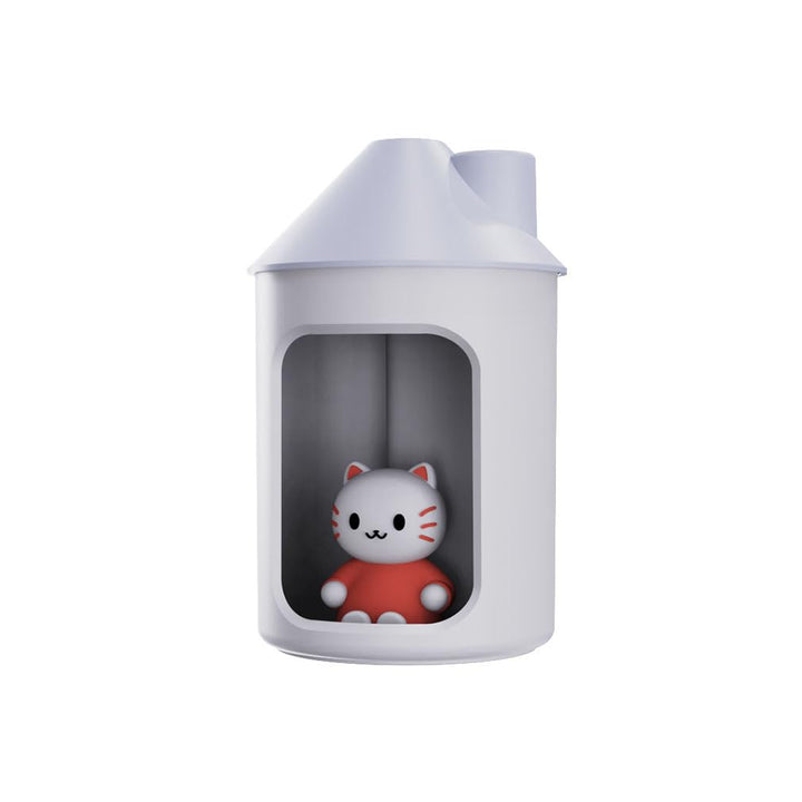 Niedlicher Katzen-Luftbefeuchter, Kaltnebel-Doppelspray-Luftbefeuchter, neuer Luftbefeuchter (weiss)