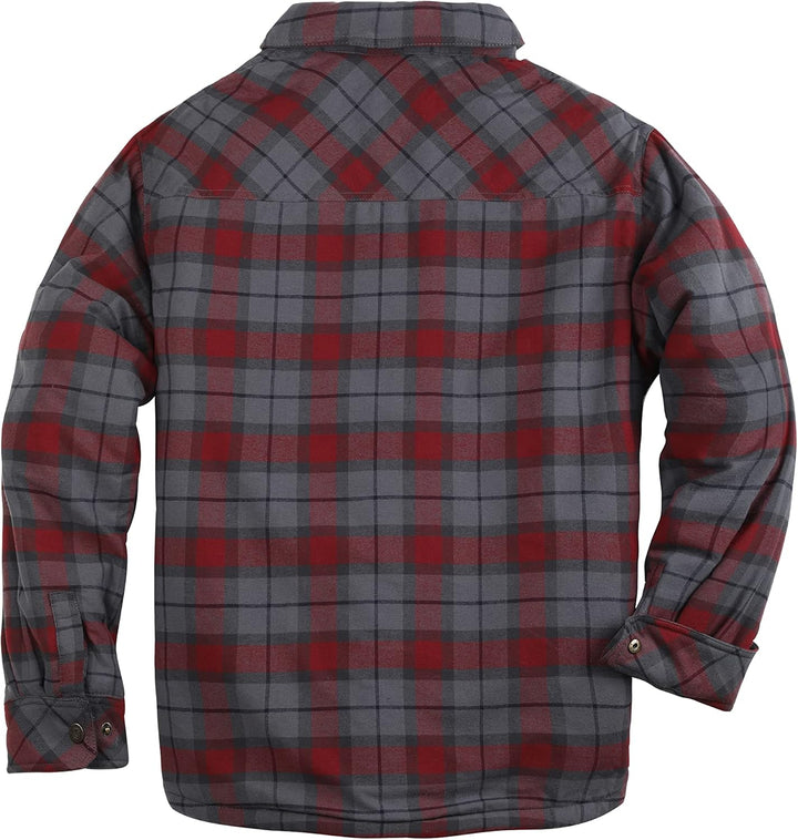 Coevals Club Herren Flanell Jacke Hemd Sherpa Holzfällerhemd Flanellhemd Langarm Kariertes Druckknöp