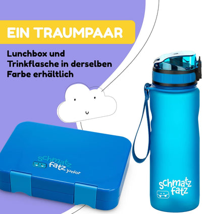 schmatzfatz Trinkflasche Kinder Auslaufsicher 0,5L, Sport Trinkflasche Schule zum Wandern & Fitnesss