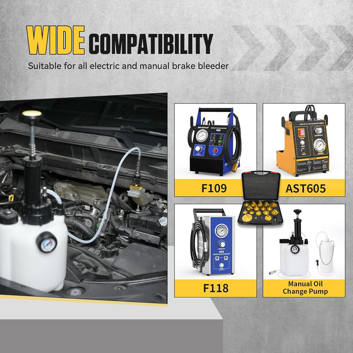 20-TLG Bremsenentlüftungsgerät Adapter mit 4 Quick Adapter, Bremsenentlüftungsadapter aus Metall für