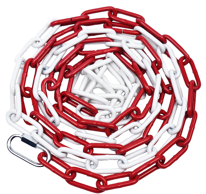 Absperrkette Metall Warnkette Zweifarbige Rot-Weisse Kette 10M, Gliederkette Sicherheitskette Bauste