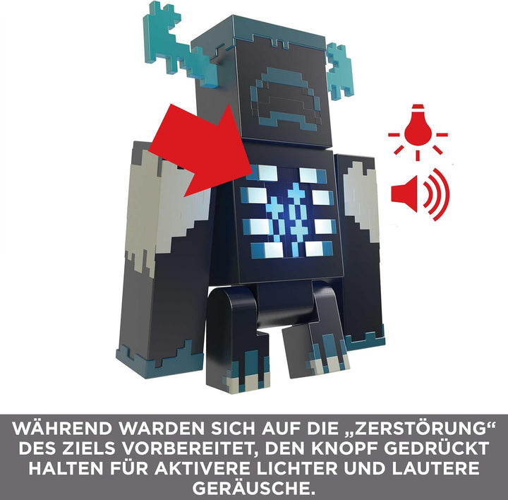 MINECRAFT Wärter Figur - Actionfigur mit Lichtern, Geräuschen und Angriffsmodus, für abenteuerlustig