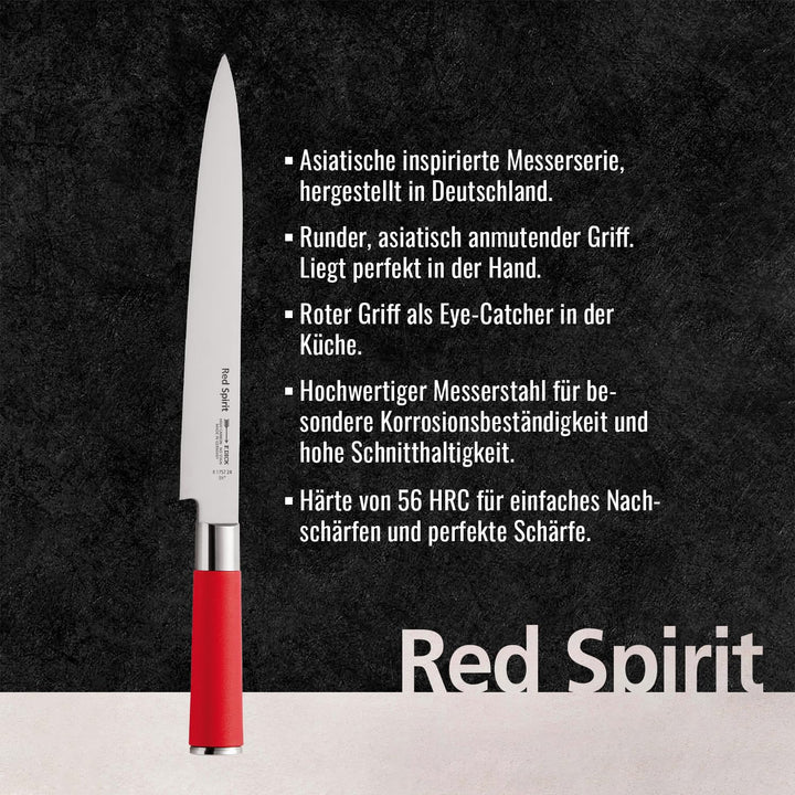 F. DICK CN398 Yanagiba Sushimesser, Red Spirit (Messer mit Klinge 24 cm, X55CrMo14 Stahl, nichtroste