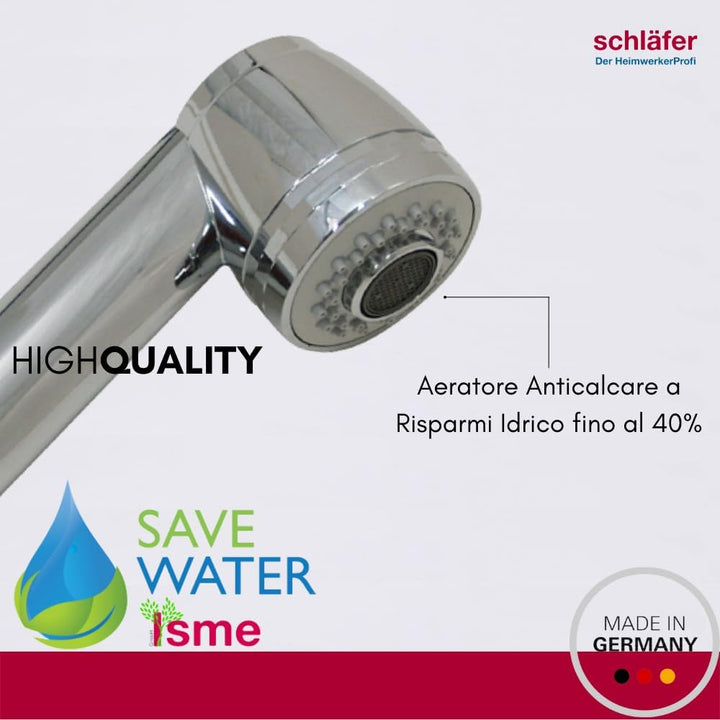 Schläfer | 439308 - Ablaufschlauch, Ausziehbar, Universell Erweiterbar, 1 1/2" Zusammenklappbar, Fle